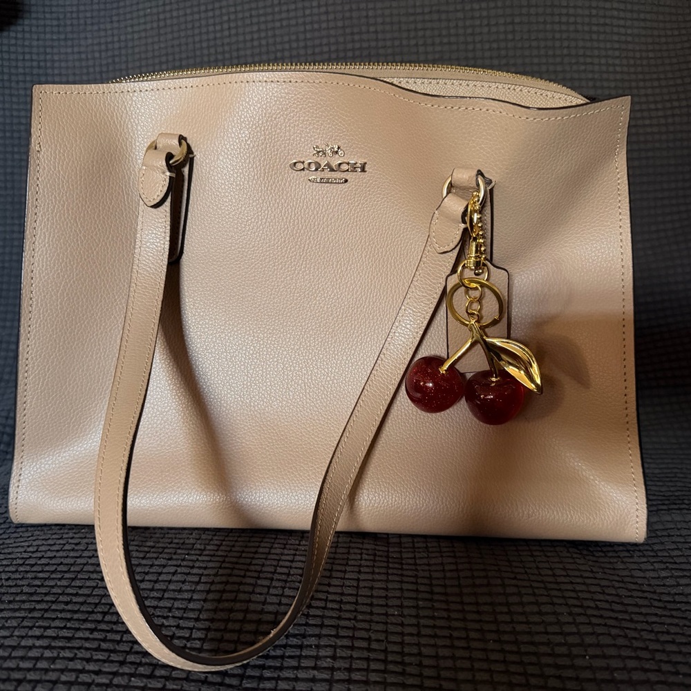 Coach Mollie Tote Bag w/ Cherry Charm (off-brand)